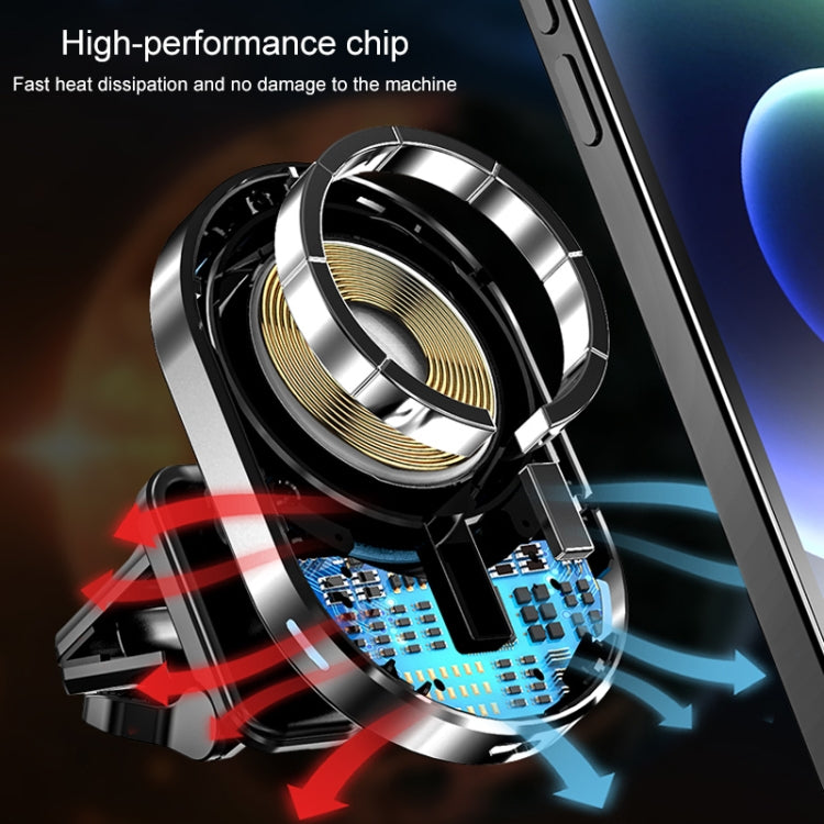 JJT-968 15W Max Output Magnetic Car Air Outlet Bracket Wireless Charger(Blue) - Wireless Charger Holders by PMC TechLife | Online Shopping South Africa | PMC TechLife