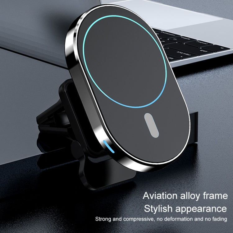 JJT-968 15W Max Output Magnetic Car Air Outlet Bracket Wireless Charger(Black) - Wireless Charger Holders by PMC TechLife | Online Shopping South Africa | PMC TechLife