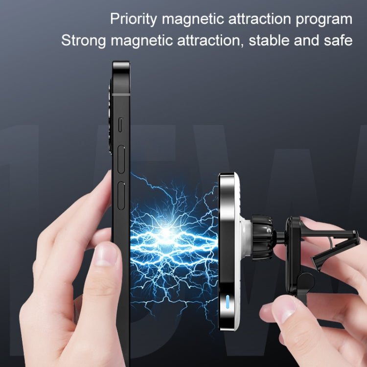 JJT-968 15W Max Output Magnetic Car Air Outlet Bracket Wireless Charger(White) - Wireless Charger Holders by PMC TechLife | Online Shopping South Africa | PMC TechLife