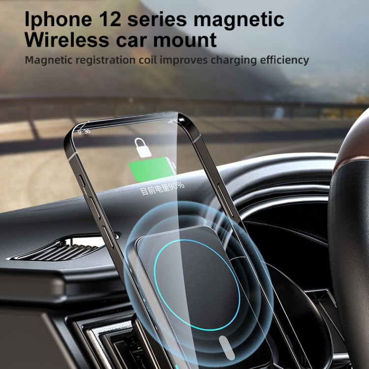 JJT-969 15W Max Output Magnetic Car Air Outlet Bracket Wireless Charger(Blue) - Wireless Charger Holders by PMC TechLife | Online Shopping South Africa | PMC TechLife