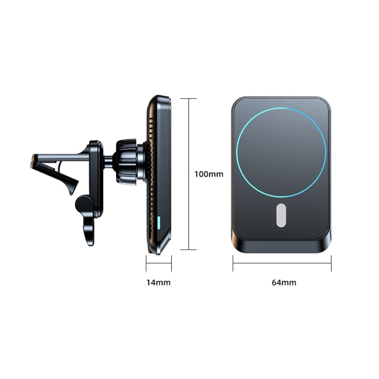 JJT-969 15W Max Output Magnetic Car Air Outlet Bracket Wireless Charger(Black) - Wireless Charger Holders by PMC TechLife | Online Shopping South Africa | PMC TechLife