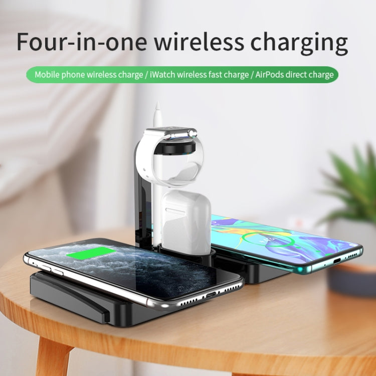 K04 4 in 1 10W Qi Standard Wireless Charger for Mobile Phones & iWatch & AirPods (White) - free shipping - PMC TechLife - Order now!