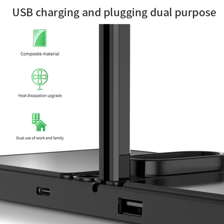 K04 4 in 1 10W Qi Standard Wireless Charger for Mobile Phones & iWatch & AirPods (White) - free shipping - PMC TechLife - Order now!