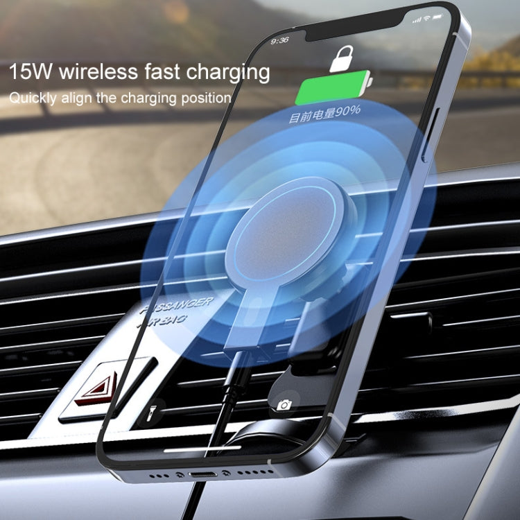 K07 15W Max Output Magnetic Car Air Outlet Bracket Wireless Charger(Black) - Wireless Charger Holders by PMC TechLife | Online Shopping South Africa | PMC TechLife