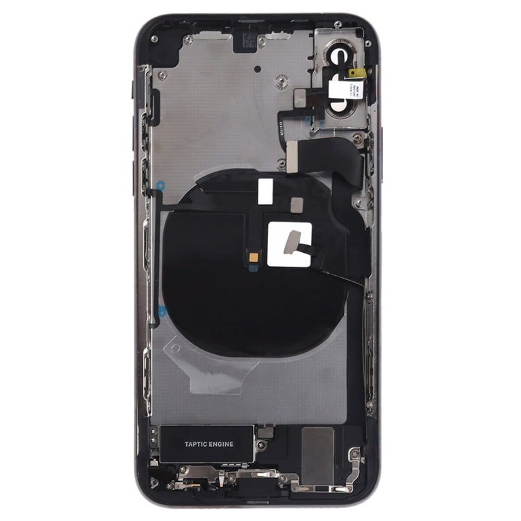 Battery Back Cover Assembly (with Side Keys & Speaker Ringer Buzzer & Motor & Camera Lens & Card Tray & Power Button + Volume Button + Charging Port + Signal Flex Cable & Wireless Charging Module) for iPhone XS(Black) - Back Cover by PMC TechLife | Online Shopping South Africa | PMC TechLife | Buy Now Pay Later Mobicred