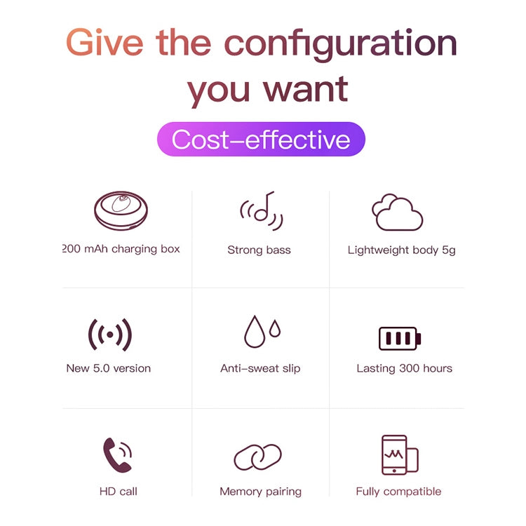 YX01 Sweatproof Bluetooth 4.1 Wireless Bluetooth Earphone with Charging Box, Support Memory Connection & HD Call(Flesh Color) - Bluetooth Earphone by PMC TechLife | Online Shopping South Africa | PMC TechLife