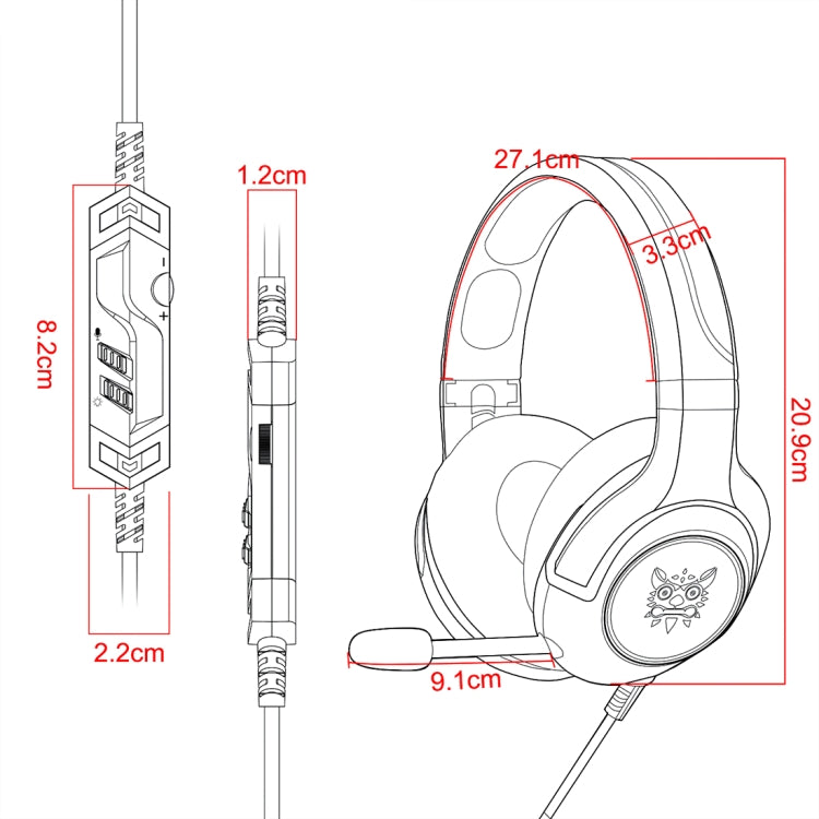 ONIKUMA K9 Single Plug RGB Adjustable Gaming Headphone with Microphone(Black) - free shipping - PMC TechLife - Order now!