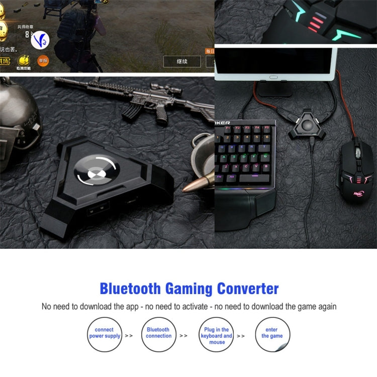 HXSJ P5 Bluetooth 4.1 Keyboard Mouse Bluetooth Gaming Converter, Can Not Be Pressed Version(Black) - free shipping - PMC TechLife - Order now!