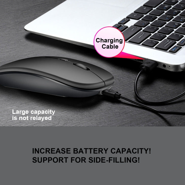 HXSJ M90 2.4GHz Ultrathin Mute Rechargeable Dual Mode Wireless Bluetooth Notebook PC Mouse (Silver) - Wireless Mice by HXSJ | Online Shopping South Africa | PMC TechLife | Buy Now Pay Later Mobicred