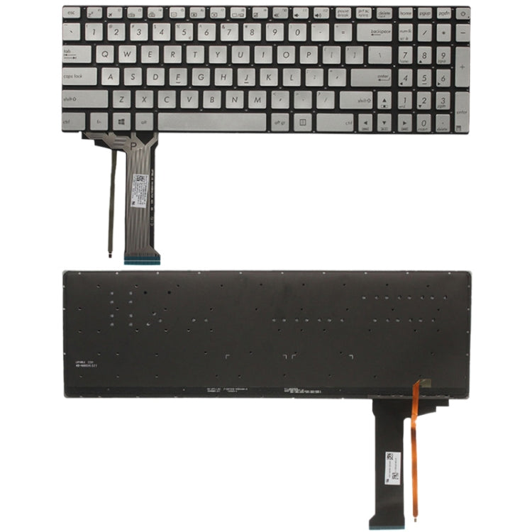 US Keyboard with Backlight for Asus GL551 GL551J GL551JK GL551JM GL551JW GL551JX G552 G552V G552VW G552VX FZ50JX GL752VW GL742VW(Silver) - Replacement Keyboards by PMC TechLife | Online Shopping South Africa | PMC TechLife