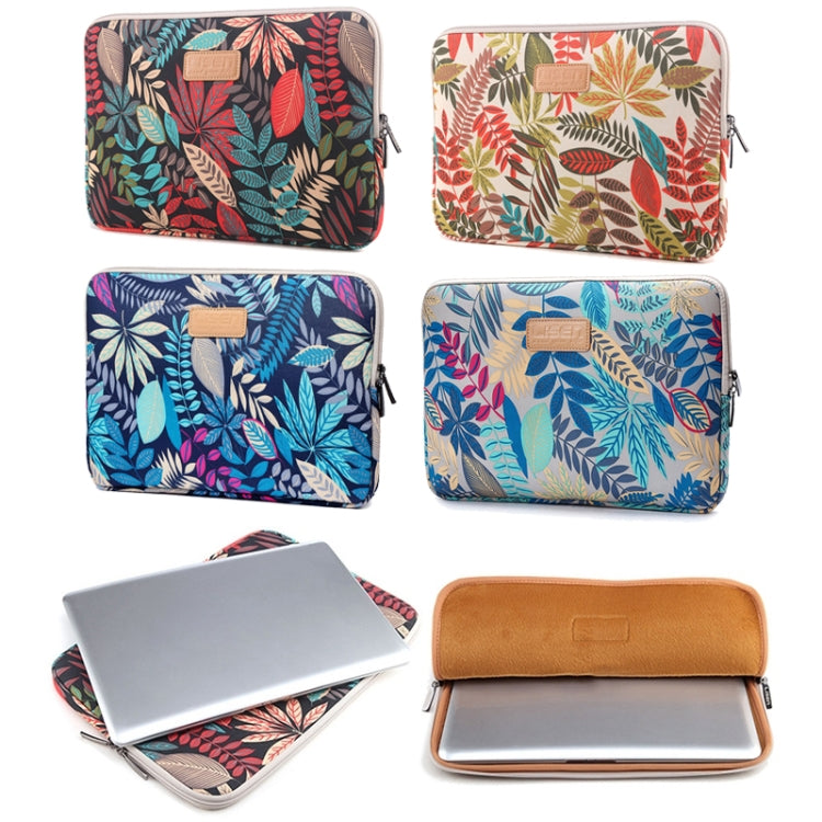 Lisen 14 inch Sleeve Case Colorful Leaves Zipper Briefcase Carrying Bag for Macbook, Samsung, Lenovo, Sony, DELL Alienware, CHUWI, ASUS, HP, 14 inch and Below Laptops(Blue) - free shipping - PMC TechLife - Order now!