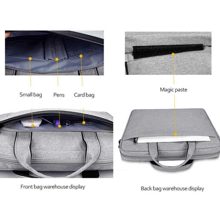 DJ06 Oxford Cloth Waterproof Wear-resistant Portable Expandable Laptop Bag for 15.4 inch Laptops, with Detachable Shoulder Strap(Grey) - 15 inch by PMC TechLife | Online Shopping South Africa | PMC TechLife | Buy Now Pay Later Mobicred
