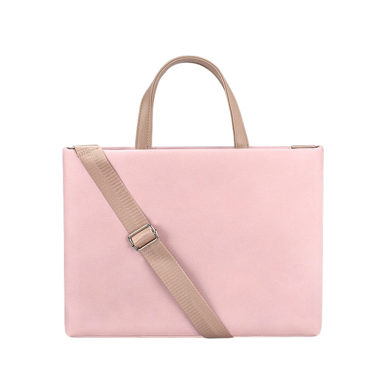 PU Waterproof Laptop Handbag Crossbody Bag for 13.3 inch Laptops(Pink) - free shipping - PMC TechLife - Order now!