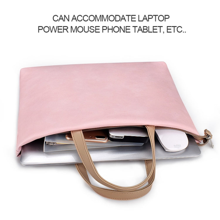 PU Waterproof Laptop Handbag Crossbody Bag for 13.3 inch Laptops(Pink) - free shipping - PMC TechLife - Order now!