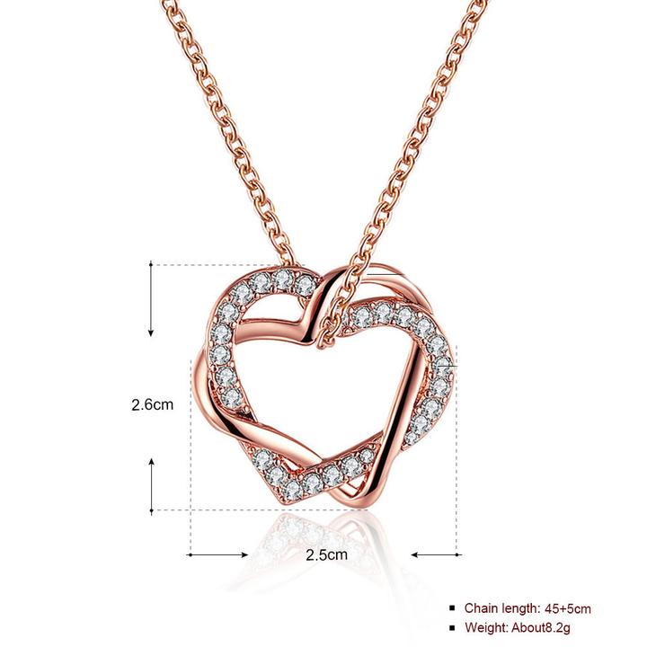 Gorgeous 18K Rose Gold Plated Austrian Crystal Heart Pendant Necklace - Necklaces by PMC TechLife SA | Online Shopping South Africa | PMC TechLife | Buy Now Pay Later Mobicred