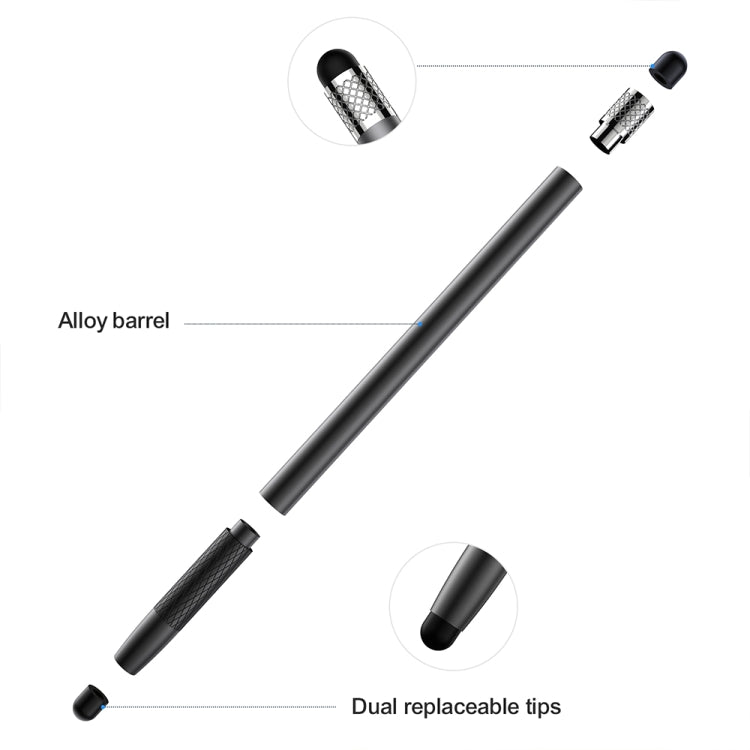 JOYROOM JR-DR01 Universal Dual-head Replaceable Silicone Tips Passive Tablet Stylus Pen (Black) - Stylus Pen by JOYROOM | Online Shopping South Africa | PMC TechLife