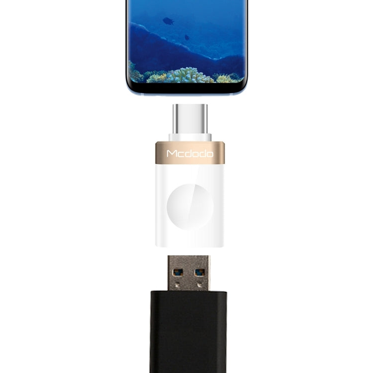 Mcdodo OT-1942 USB-C / Type-C to USB 3.0 AF Data Transmission Charging OTG Adapter(Gold) - OTG Adapter by Mcdodo | Online Shopping South Africa | PMC TechLife | Buy Now Pay Later Mobicred