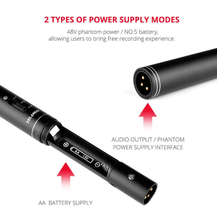 YELANGU YLG9933A MIC07 Professional Interview Condenser Video Shotgun Microphone with 6.5mm Audio Adapter & 3.5mm RXL Audio Cable(Black) - Camera Microphone by YELANGU | Online Shopping South Africa | PMC TechLife | Buy Now Pay Later Mobicred