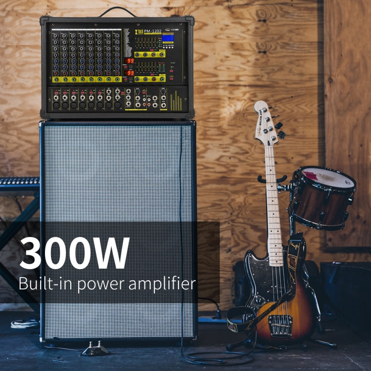 XTUGA PM1202 900W 10 Channel Stage Power Mixer 24Bit Multil-FX Processor Dual 99 DSP Effect DJ Amplifier (US Plug) - Live Sound Effects Processors by XTUGA | Online Shopping South Africa | PMC TechLife