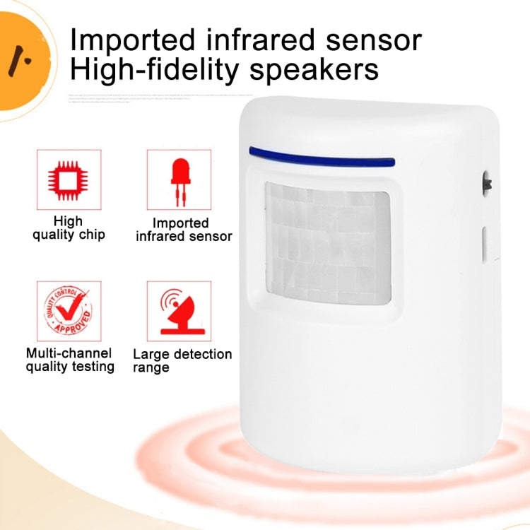 FY-0256 2 in 1 PIR Infrared Sensors (Transmitter + Receiver) Wireless Doorbell Alarm Detector for Home / Office / Shop / Factory, US Plug - free shipping - PMC TechLife - Order now!