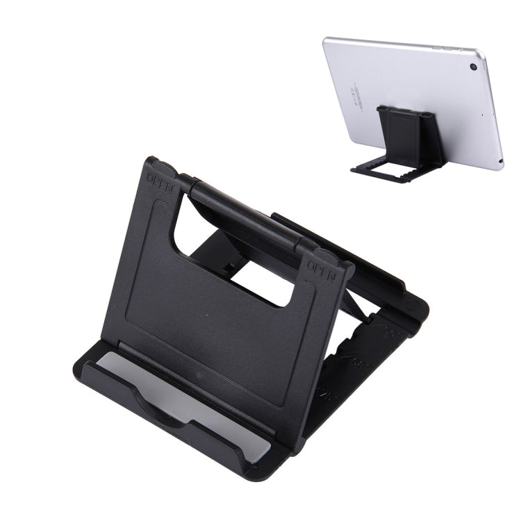Universal Foldable Mini Phone Holder Stand, Size: 8.3 x 7.1 x 0.7 cm, For iPhone, Samsung, Huawei, Xiaomi, HTC and Other Smartphone, Tablets(Black) - Desktop Holder by PMC TechLife | Online Shopping South Africa | PMC TechLife