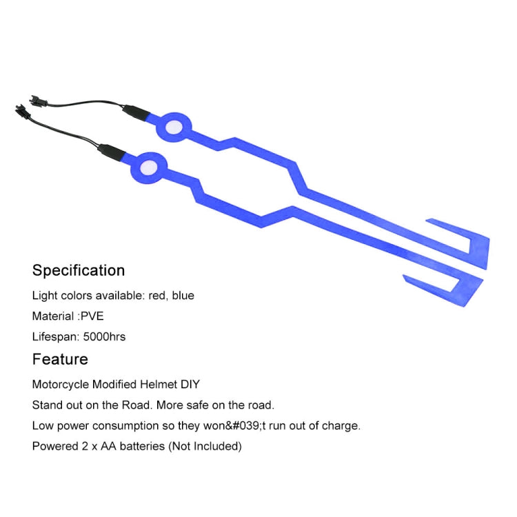 MB-MHL002 Motorcycle Modification Accessories Universal Pasteable Helmet Light Strip(Blue) - Ornamental Parts by PMC TechLife | Online Shopping South Africa | PMC TechLife | Buy Now Pay Later Mobicred