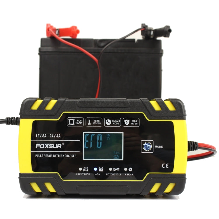 FOXSUR 12V-24V Car Motorcycle Truck ABS Repair Battery Charger AGM Charger, UK Plug - free shipping - PMC TechLife - Order now!