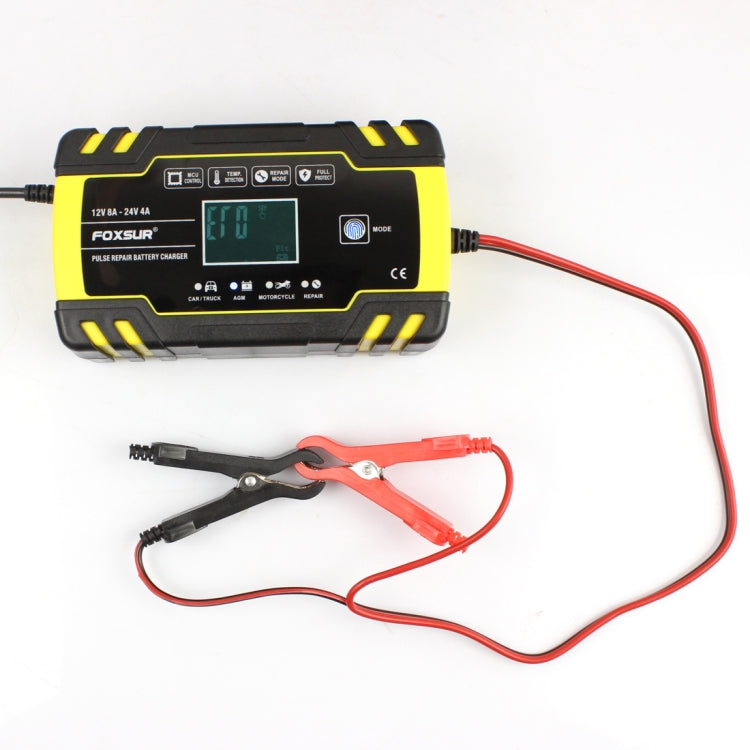 FOXSUR 12V-24V Car Motorcycle Truck Repair Battery Charger AGM Charger, EU Plug - free shipping - PMC TechLife - Order now!