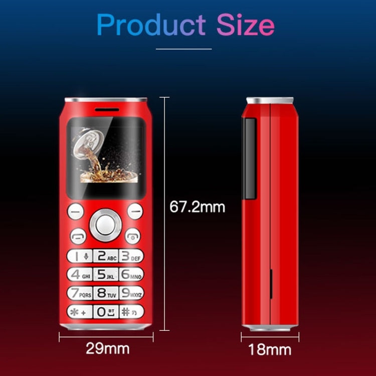Satrend K8 Mini Mobile Phone, 1.0 inch, Hands Free Bluetooth Dialer Headphone, MP3 Music, Dual SIM, Network: 2G(Red) - free shipping - PMC TechLife - Order now!