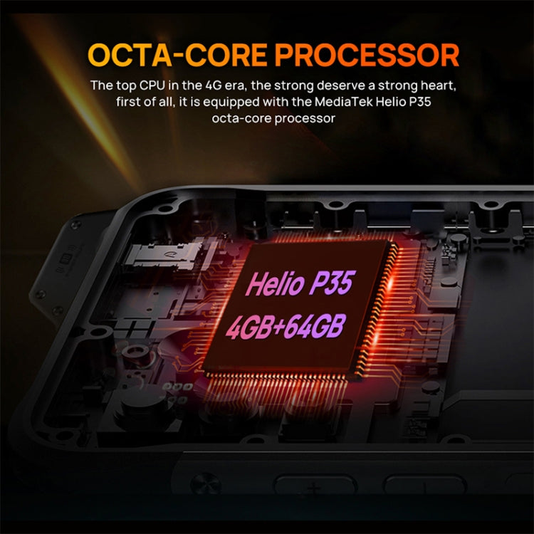UNIWA W888 Explosion-proof Rugged Phone, 4GB+64GB, IP68 Waterproof Dustproof Shockproof, 5000mAh Battery, 6.3 inch Android 11 MTK6765 Helio P35 Octa Core up to 2.35GHz, Network: 4G, NFC, OTG(Black+Orange) - UNIWA by UNIWA | Online Shopping South Africa | PMC TechLife