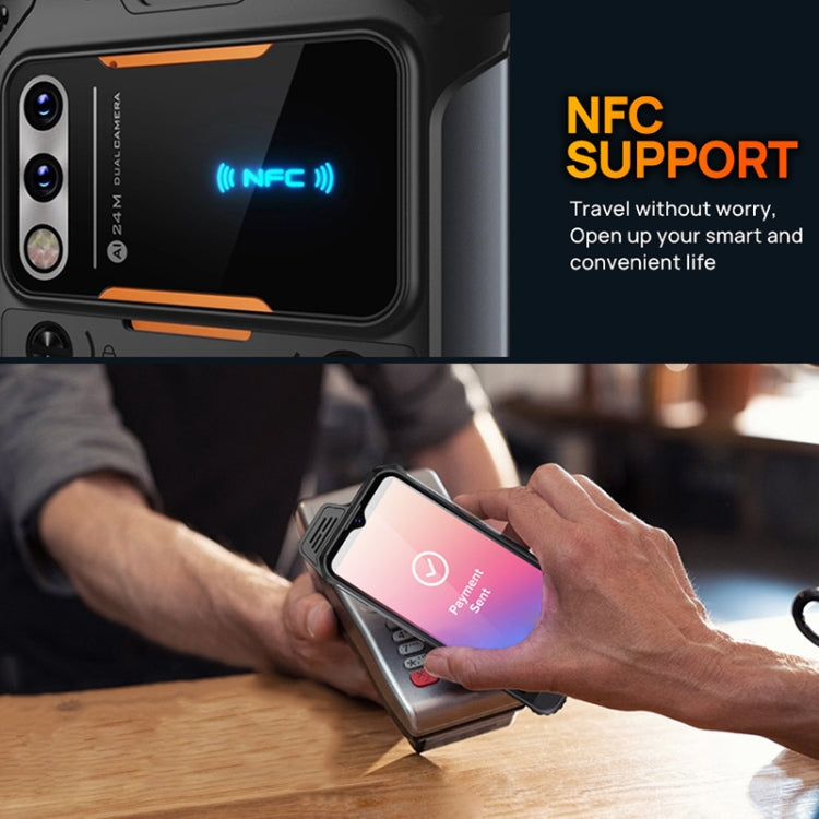 UNIWA W888 Explosion-proof Rugged Phone, 4GB+64GB, IP68 Waterproof Dustproof Shockproof, 5000mAh Battery, 6.3 inch Android 11 MTK6765 Helio P35 Octa Core up to 2.35GHz, Network: 4G, NFC, OTG(Black+Orange) - UNIWA by UNIWA | Online Shopping South Africa | PMC TechLife