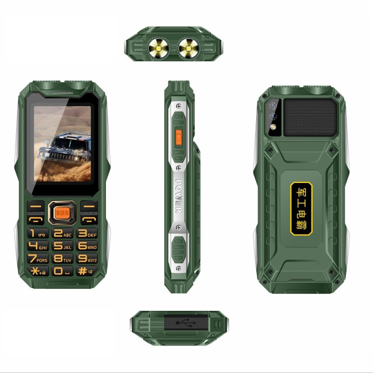 Mafam 4G Triple Proofing Elder Phone, Waterproof Shockproof Dustproof, 16800mAh Battery, 2.4 inch, 21 Keys, Bluetooth, LED Flashlight, FM, SOS, Dual SIM, Network: 2G (Green) - Others by PMC TechLife | Online Shopping South Africa | PMC TechLife