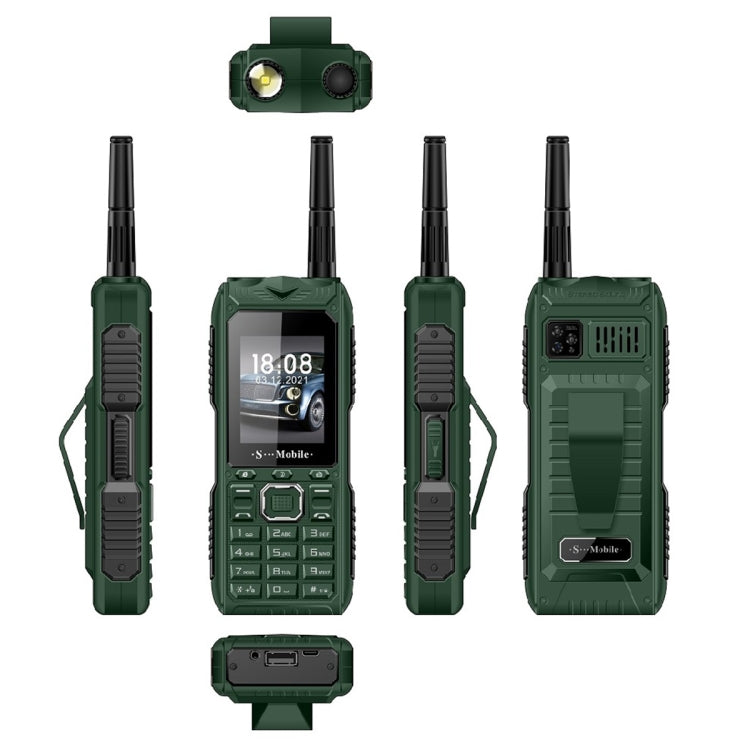 S555 Triple Proofing Elder Phone, Waterproof Shockproof Dustproof, 2400mAh Battery, 2.2. inch, 21 Keys, LED Flashlight, FM, Quad SIM, with Antenna(Green) - free shipping - PMC TechLife - Order now!