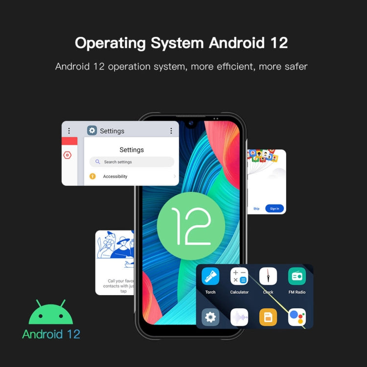 UNIWA W555 Rugged Phone, 3GB+32GB, Dual Rear Cameras, IP68 Waterproof Dustproof Shockproof, 5.71 inch Android 12.0 MTK6761 Quad Core up to 2.0GHz, Network: 4G, NFC, OTG, Global Version (Black) - UNIWA by UNIWA | Online Shopping South Africa | PMC TechLife