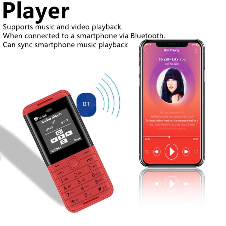 SERVO BM5310 Mini Mobile Phone, Russian Key, 1.33 inch, MTK6261D, 21 Keys, Support Bluetooth, FM, Magic Sound, Auto Call Record, GSM, Triple SIM (Black Red) - free shipping - PMC TechLife - Order now!
