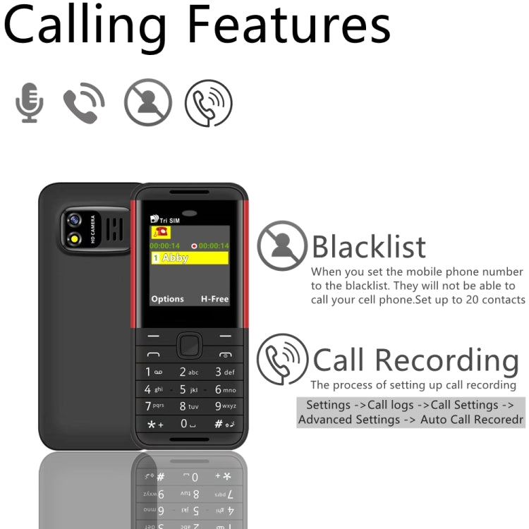 SERVO BM5310 Mini Mobile Phone, Russian Key, 1.33 inch, MTK6261D, 21 Keys, Support Bluetooth, FM, Magic Sound, Auto Call Record, GSM, Triple SIM (Black Red) - free shipping - PMC TechLife - Order now!