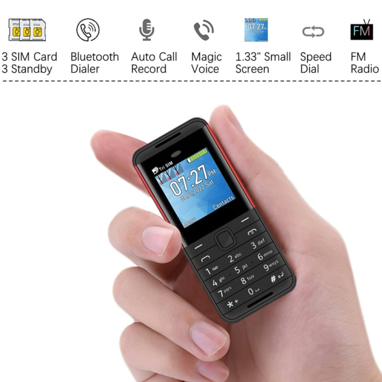 SERVO BM5310 Mini Mobile Phone, English Key, 1.33 inch, MTK6261D, 21 Keys, Support Bluetooth, FM, Magic Sound, Auto Call Record, GSM, Triple SIM (Yellow) - free shipping - PMC TechLife - Order now!