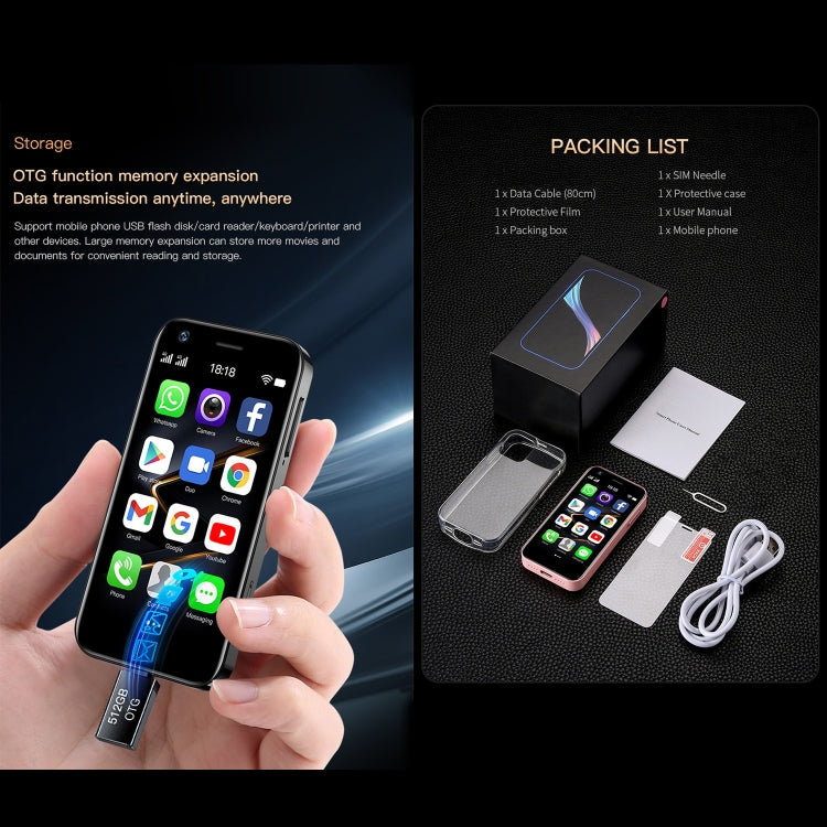 SOYES XS12 Pro, 2GB+16GB, Face Recognition, 3.0 inch Android 10.0 MTK6750 Octa Core, Bluetooth, WiFi, FM, OTG, Network: 4G, Dual SIM, Support Google Play (Pink) - SOYES by SOYES | Online Shopping South Africa | PMC TechLife