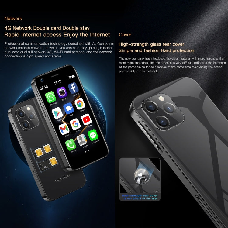 SOYES XS12 Pro, 2GB+16GB, Face Recognition, 3.0 inch Android 10.0 MTK6750 Octa Core, Bluetooth, WiFi, FM, OTG, Network: 4G, Dual SIM, Support Google Play (Black) - SOYES by SOYES | Online Shopping South Africa | PMC TechLife