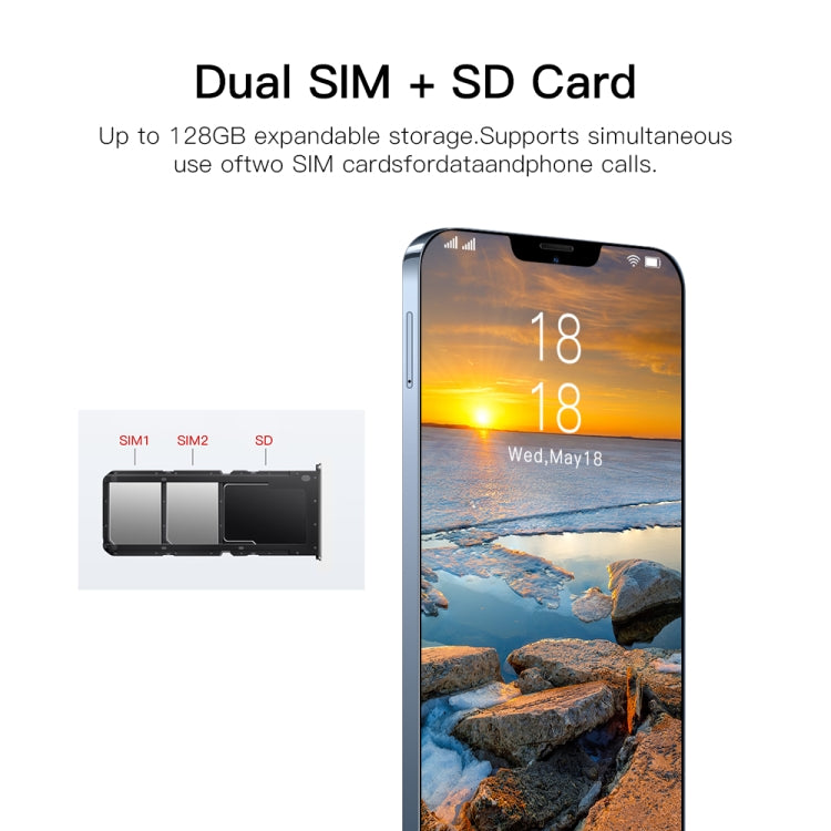 i13 ProMax, 1GB+8GB, 6.1 inch Drop Notch Screen, Face Identification, Android 6.0 MTK6580P Quad Core, Network: 3G, Dual SIM(White) -  by PMC TechLife | Online Shopping South Africa | PMC TechLife | Buy Now Pay Later Mobicred