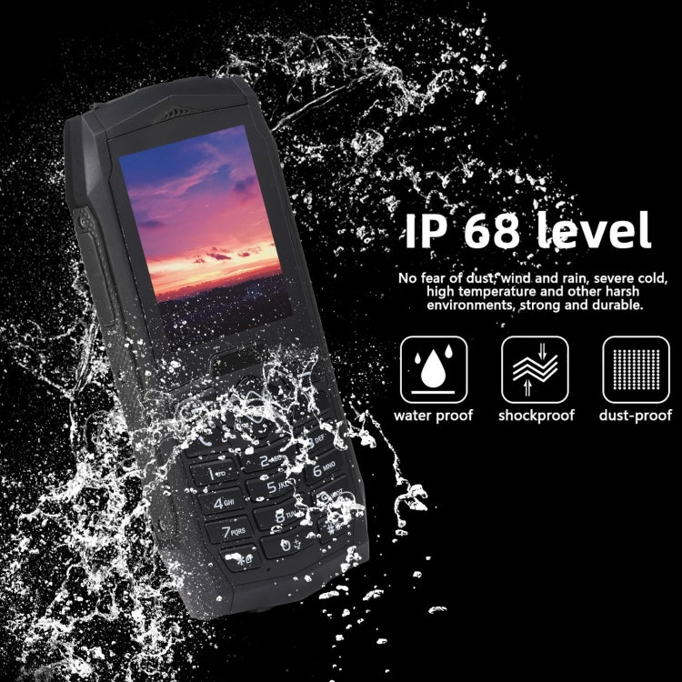 Rugtel R1C Rugged Phone, IP68 Waterproof Dustproof Shockproof, 2.4 inch, MTK6261D, 2000mAh Battery, SOS, FM, Dual SIM(Black) - free shipping - PMC TechLife - Order now!