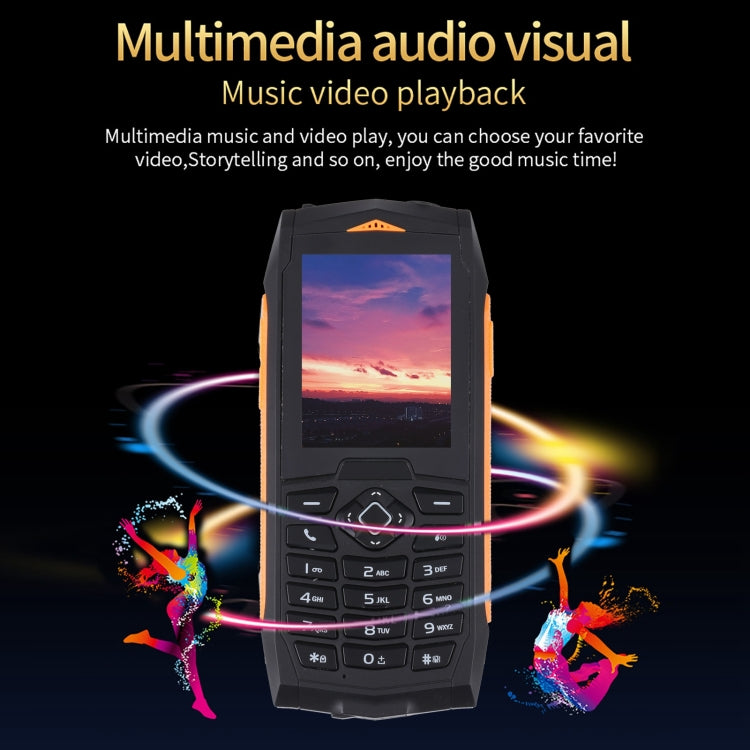 Rugtel R1C Rugged Phone, IP68 Waterproof Dustproof Shockproof, 2.4 inch, MTK6261D, 2000mAh Battery, SOS, FM, Dual SIM(Orange) - free shipping - PMC TechLife - Order now!