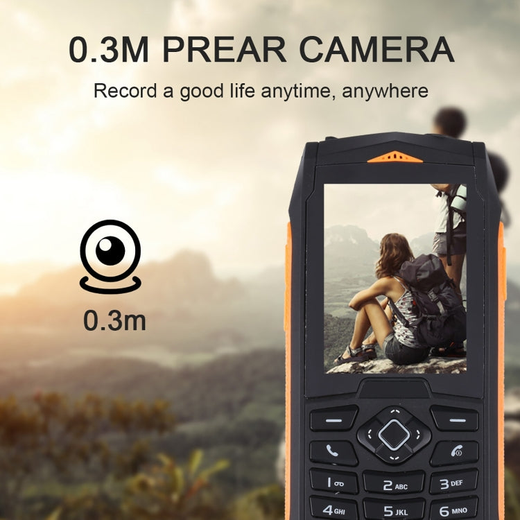 Rugtel R1C Rugged Phone, IP68 Waterproof Dustproof Shockproof, 2.4 inch, MTK6261D, 2000mAh Battery, SOS, FM, Dual SIM(Orange) - free shipping - PMC TechLife - Order now!
