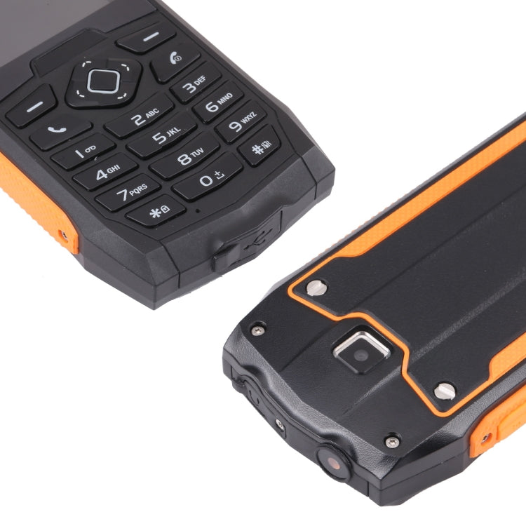 Rugtel R1C Rugged Phone, IP68 Waterproof Dustproof Shockproof, 2.4 inch, MTK6261D, 2000mAh Battery, SOS, FM, Dual SIM(Orange) - free shipping - PMC TechLife - Order now!