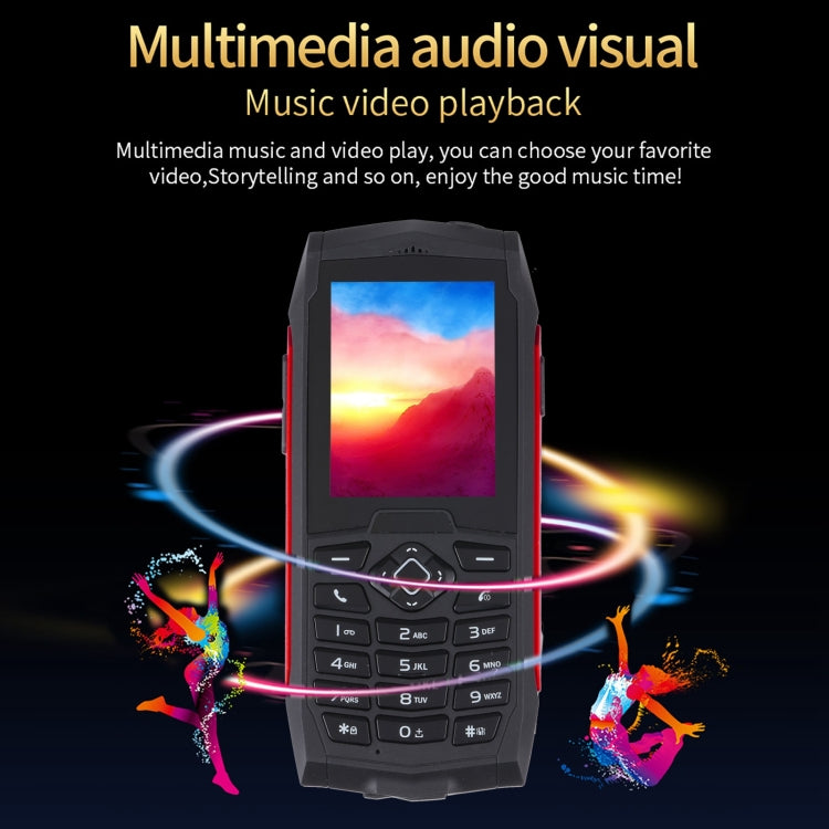 Rugtel R1D Rugged Phone, IP68 Waterproof Dustproof Shockproof, 2.4 inch, MTK6261D, 2000mAh Battery, Loud Box Speaker, FM, Network: 2G, Dual SIM (Red) - free shipping - PMC TechLife - Order now!