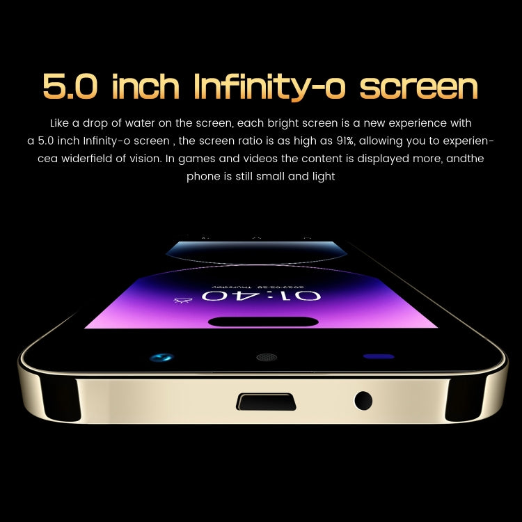 i14 mini HRDP5, 512MB+4GB, 5.0 inch Screen, Face Identification, Android 5.0 MTK6572 Dual Core, Network: 3G (Gold) - free shipping - PMC TechLife - Order now!