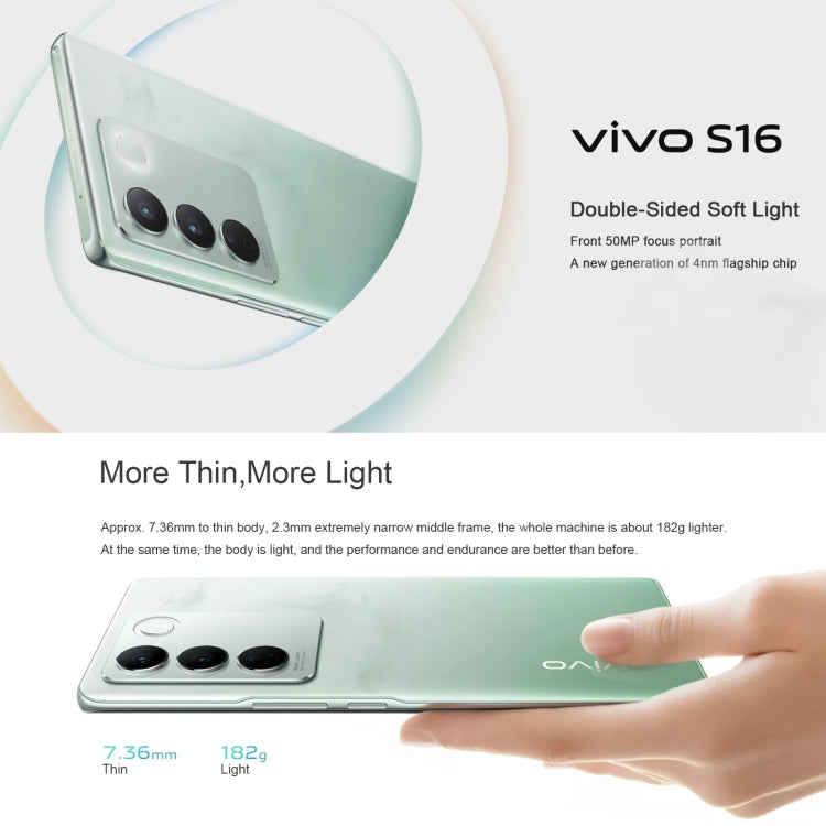 vivo S16 5G, 64MP Camera, 12GB+256GB, Triple Back Cameras, Srceen Fingerprint Identification, 4600mAh Battery, 6.78 inch Android 13 OriginOS 3 Qualcomm Snapdragon 870 Octa Core up to 3.2GHz, OTG, NFC, Network: 5G (Blue) - free shipping - PMC TechLife - Order now!