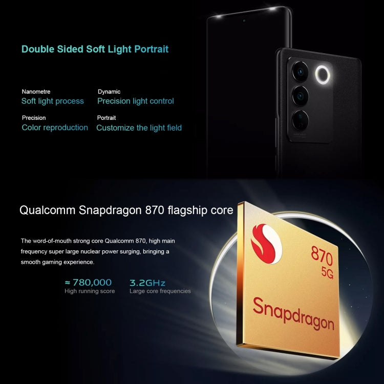 vivo S16 5G, 64MP Camera, 12GB+256GB, Triple Back Cameras, Srceen Fingerprint Identification, 4600mAh Battery, 6.78 inch Android 13 OriginOS 3 Qualcomm Snapdragon 870 Octa Core up to 3.2GHz, OTG, NFC, Network: 5G (Blue) - free shipping - PMC TechLife - Order now!
