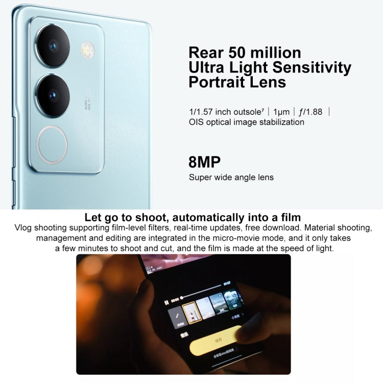 vivo S17 5G, 50MP Camera, 12GB+ 256GB, Dual Back Cameras, Screen Fingerprint Identification, 4600mAh Battery, 6.78 inch Android 13 OriginOS 3 Snapdragon 778G+ Octa Core up to 2.5GHz, OTG, NFC, Network: 5G (Blue) - free shipping - PMC TechLife - Order now!