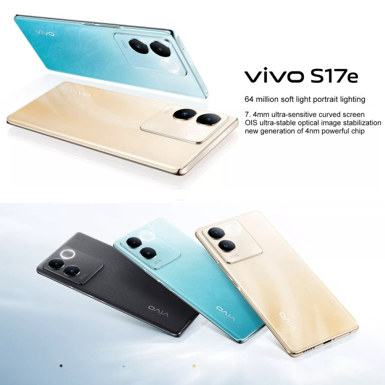vivo S17e 5G, 64MP Camera, 12GB+256GB, Dual Back Cameras, Srceen Fingerprint Identification, 4600mAh Battery, 6.78 inch Android 13 OriginOS 3 Dimensity 7200 Octa Core up to 2.8GHz, OTG, NFC, Network: 5G (Gold) - free shipping - PMC TechLife - Order now!